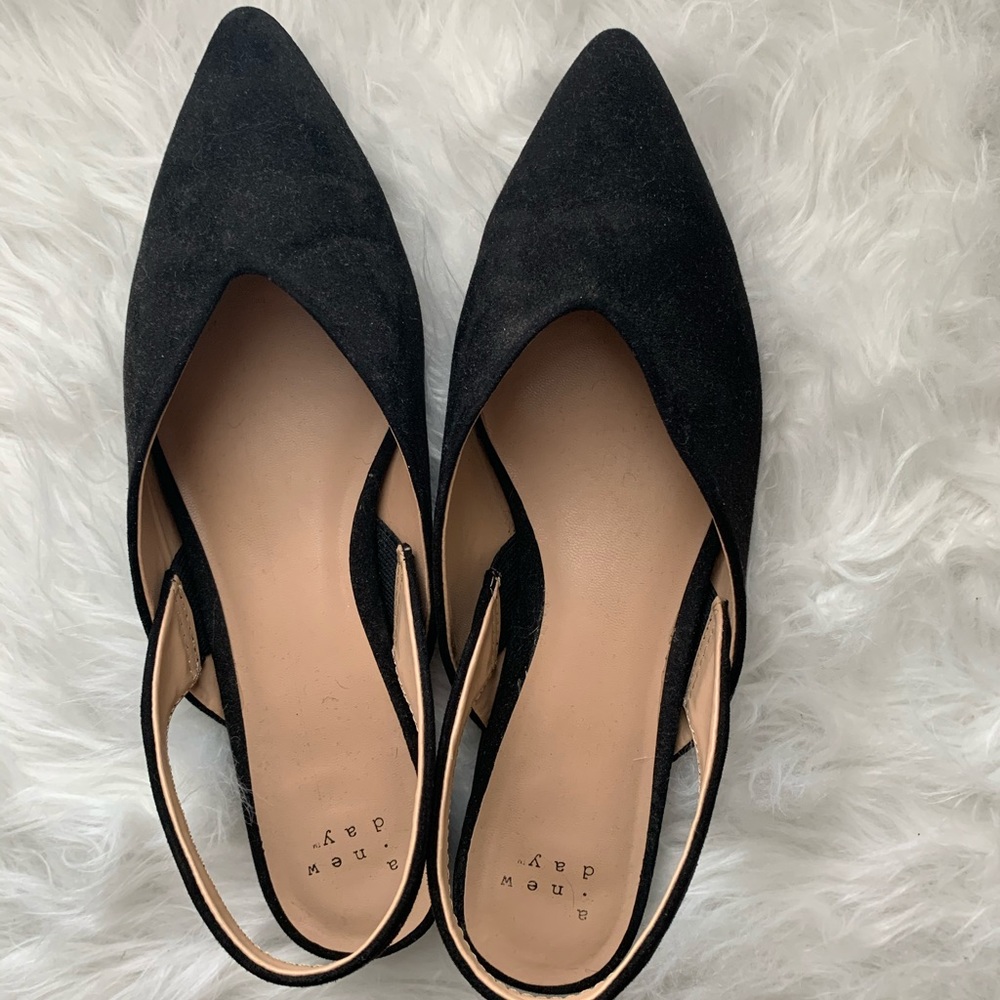 Black Flats with heal strap